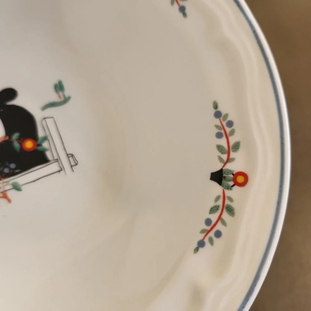 Vintage Oneida Farm Friends Cow Ceramic Stoneware Soup Bowls Farmhouse Kitchen